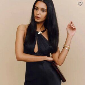 Reformation Yvaine Silk Dress Black